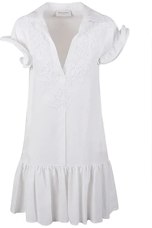 ERMANNO SCERVINO V-neck Floral Embroidered Dress