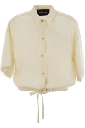 Fabiana Filippi Viscose Linen Short Sleeve Shirt With Bottom Drawsting