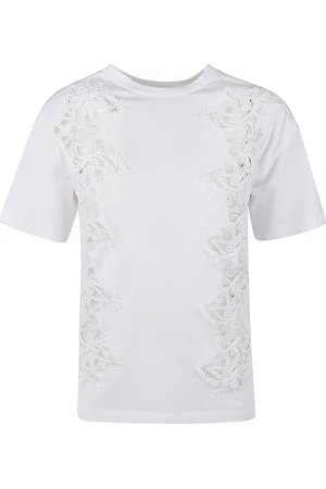 ERMANNO SCERVINO Lace Paneled Round Neck T-shirt