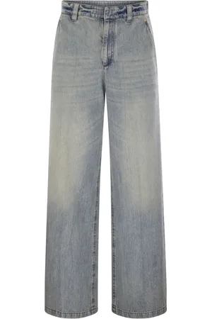 Brunello Cucinelli Soft Denim Low-slung Trousers With Adjustable Waistband And Monile