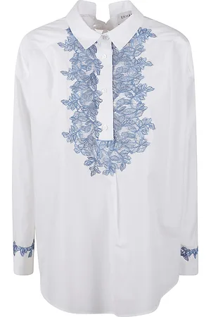 Ermanno Firenze Floral Lace Embellished Long Shirt