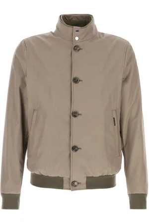 MOORER Dove Grey Polyester Blend Bernie Bomber Jacket