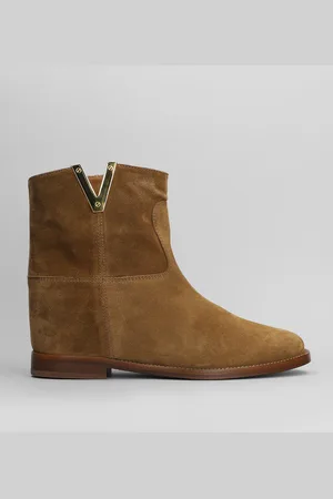 Via Roma Ankle Boots Inside Wedge In Leather Color Suede