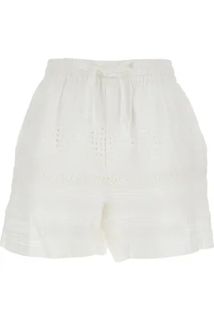 Marant Etoile Damina Shorts With Lace Details And Gathering In Cotton Woman