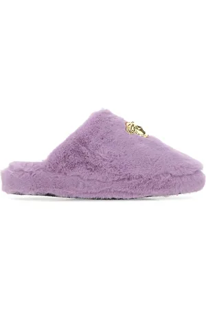 VERSACE Lilac Eco Fur Slippers