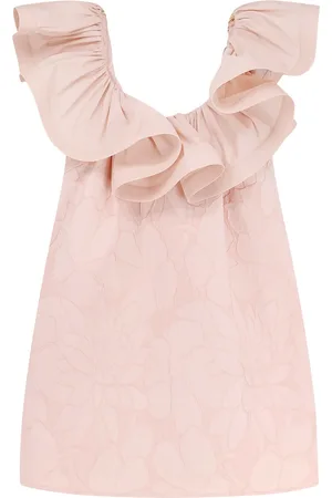Elisabetta Franchi Floral Jacquard Mini Dress With Ruches