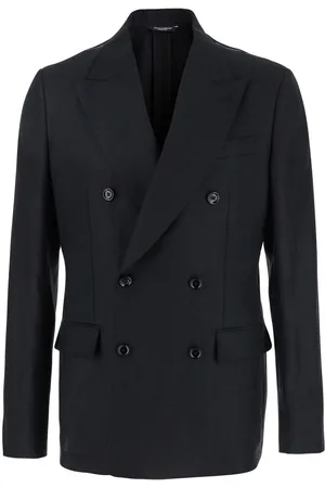 Dolce & Gabbana Double-breasted Jacket With Peak Revers In Linen Man