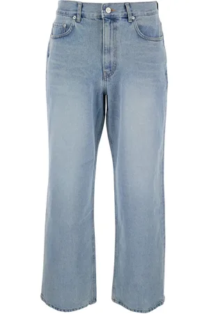 DUNST Light Blue Five Pocket Jeans With Logo Patch On The Back In Denim Man