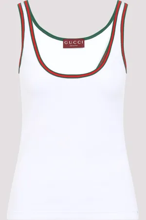 Gucci Web Detailed Rib Tank Top