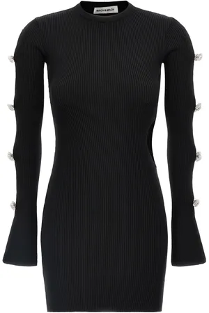 Mach & Mach Cut-out Crystal Bow Dress