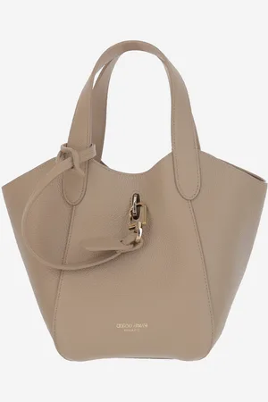 Giorgio Armani Leather Tote Bag With Logo