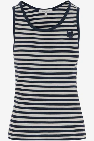 Maison Kitsuné Stretch Cotton Tank Top With Logo