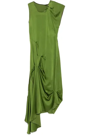 Victoria Beckham Draped Pleat Midi Dress