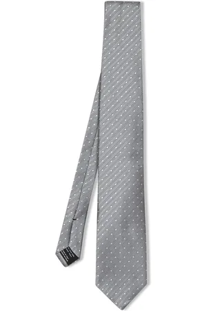Tom Ford White And Silver Polka Dot Tie