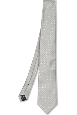 Tom Ford White And Gold Silk Tie