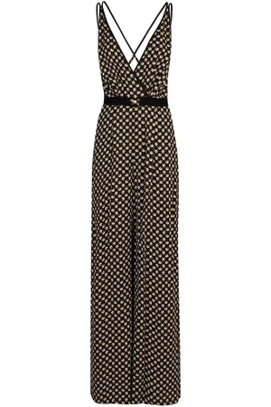 Elisabetta Franchi Georgette Diamond Printed Jumpsuit