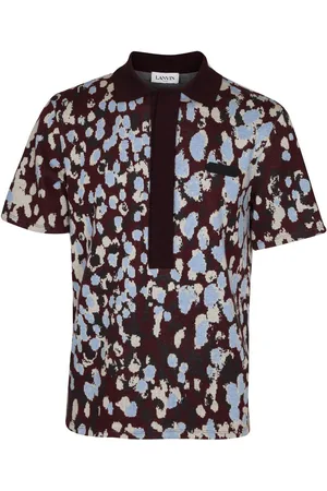 Lanvin Lanvi Logo Patch Jacquard Polo Shirt