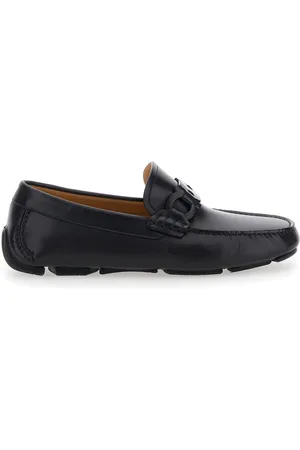 Salvatore Ferragamo Loafers With Ganicini Plaque On The Front In Leather Man