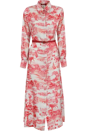 Max Mara Svelto Shirt Dress In Silk With Print
