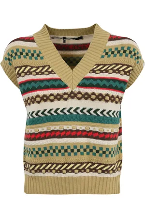Max Mara Vicino Waistcoat In Jacquard Cotton Yarn