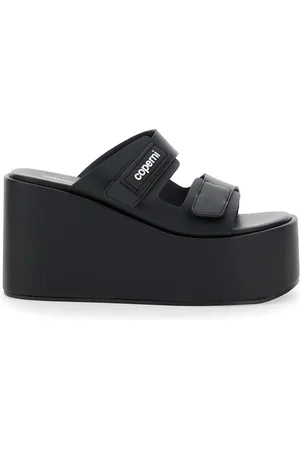 COPERNI Wedges With Logo Patch On The Front And Touch-strap Closure In Leather Woman
