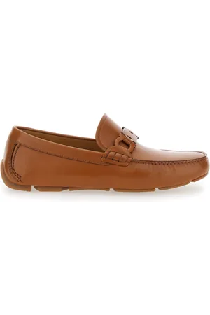 Salvatore Ferragamo Loafers With Ganicini Plaque On The Front In Leather Man