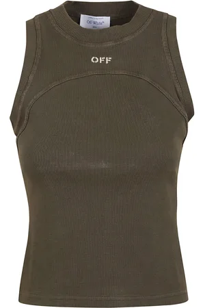 OFF-WHITE Off Stamp Rib Round Tank Top