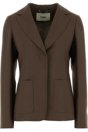 Fendi Mud Wool Blend Blazer