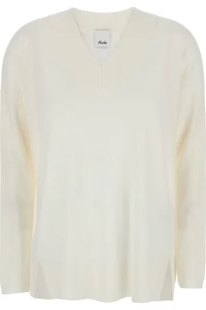 Allude Sweater With V Neck In Wool Woman