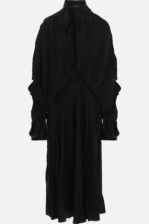 Balenciaga Crinkled Silk Midi Dress