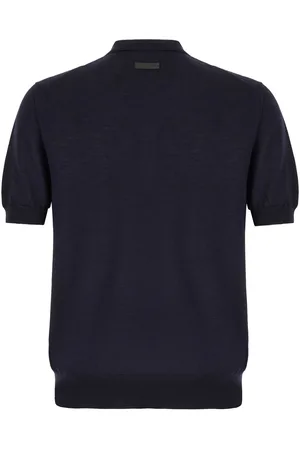 Jacob Cohen Navy Blue Wool Blend Polo Shirt