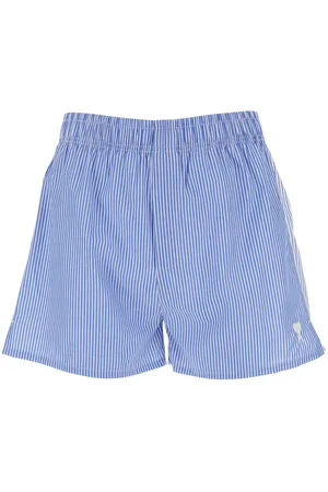 Ami Ami De Coeur Light Blue Briefs With Adc Logo Embroidery On The Front And All-over Striped Motif In Cotton Man