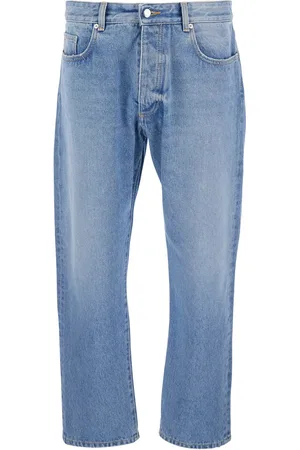 Icon Denim Light Blue Jeans With Logo Patch On The Rear In Denim Man