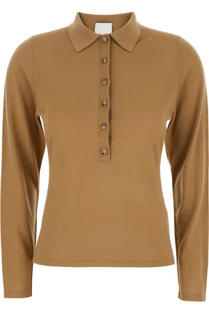Allude Polo Style Sweater With Classic Collar In Wool Woman