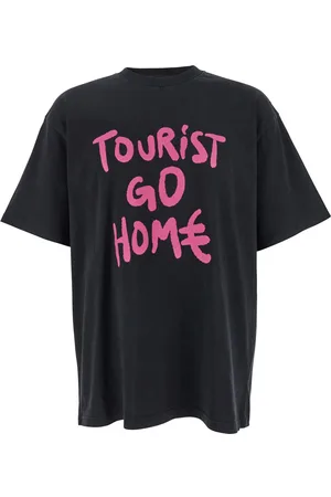 44 Label Group Tourist Crewneck T-shirt With Maxi Print On Front And Rear In Cotton Man