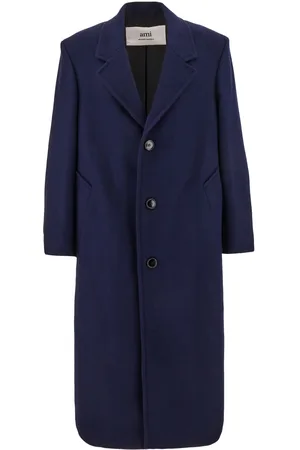 Ami Blue Wool Blend Coat