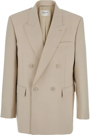 Saint Laurent Double-breasted Jacket With Peak Revers In Wool Man