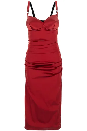Dolce & Gabbana Dress With Bustier Design And Ruffled Details In Fabric Woman