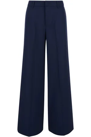 PT Torino Blue Wide Leg Pants In Polyester Woman