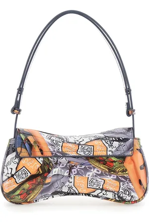 Diesel Handbag With Oval D Logo Plaque On The Front And All-over Graphic Print In Ecoleathe
