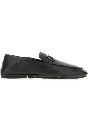 Salvatore Ferragamo Black Leather Bahrein Loafers