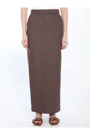 Max Mara Cotton With Denim Effect Long Skirt