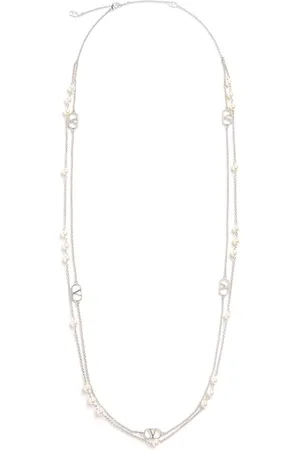 VALENTINO GARAVANI Vlogo Signature Metal And Pearls Necklace