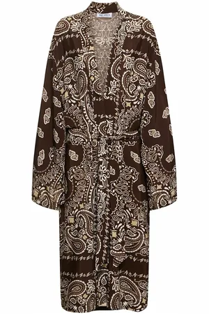 The Attico Printed Viscose Twill Kaftan Dress
