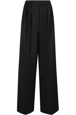 ANINE BING Lou Pleated Wide-leg Trousers