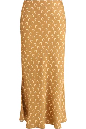 Marine Serre Moon Satin Midi Skirt
