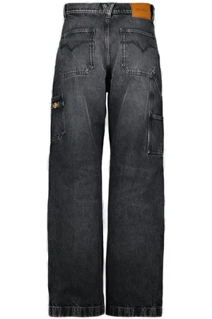 VERSACE Logo-patch Patchwork-designed Jeans