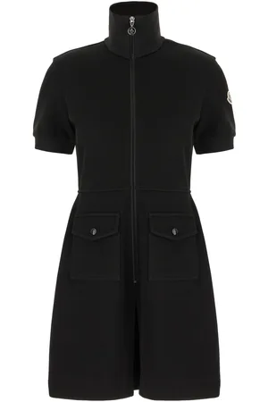 Moncler Black Stretch Cotton Blend Dress