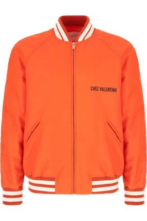VALENTINO GARAVANI Fluo Orange Nylon Padded Bomber Jacket