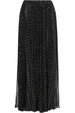 Saint Laurent Polka Dot Printed Pleated Skirt